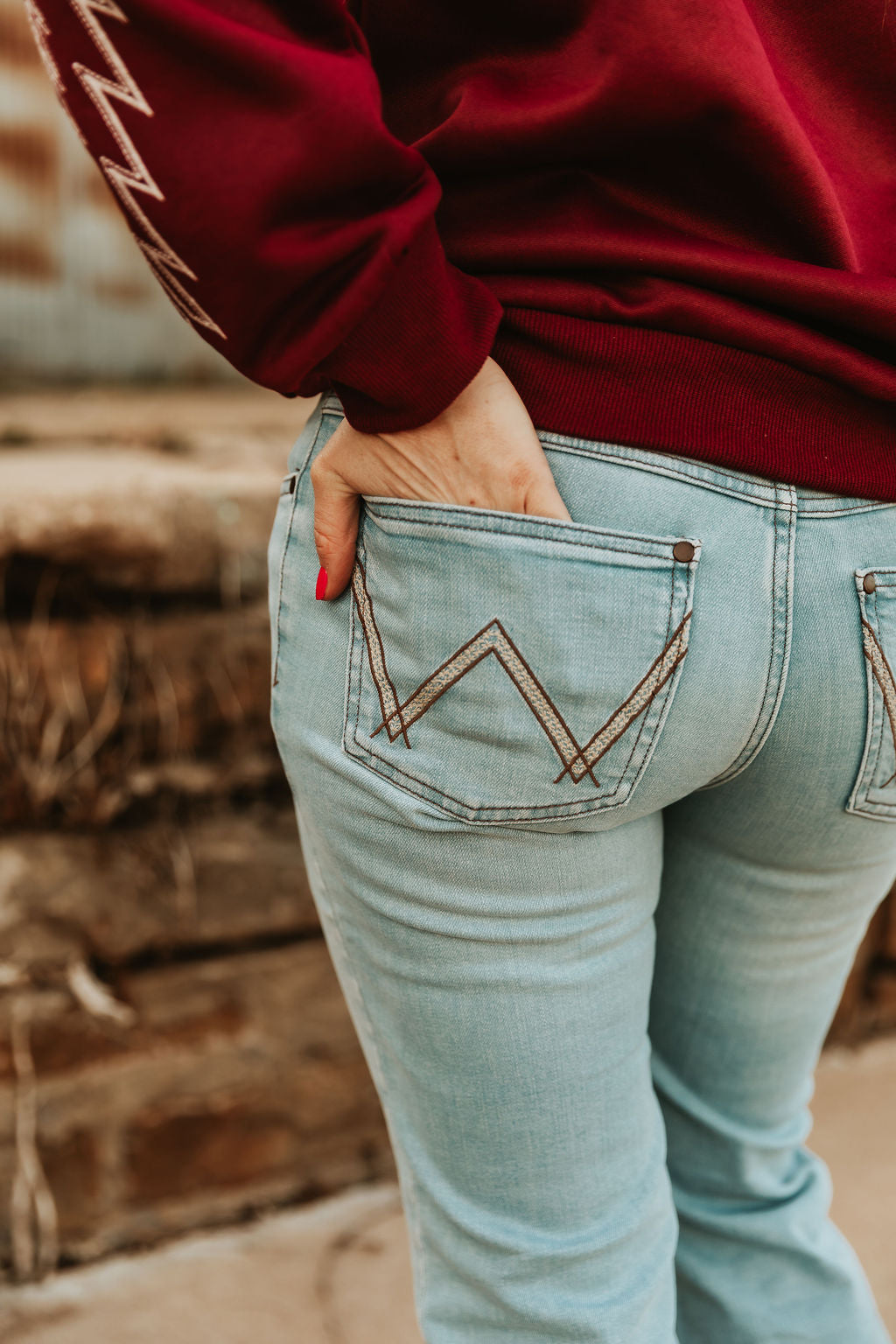 Wrangler Mae- Light Wash Trousers