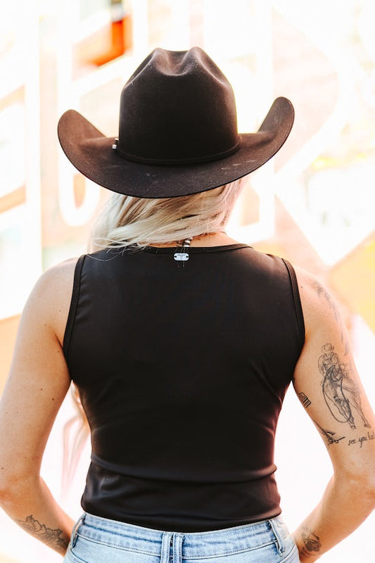 Boot Stitch Body Suit- Black