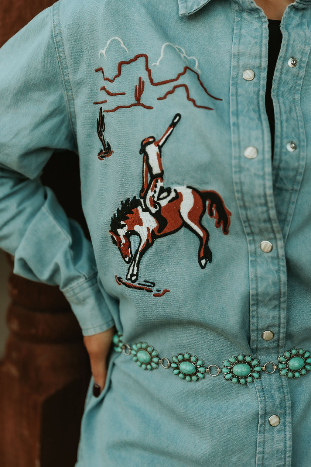 Retro Bronc Denim Shirt