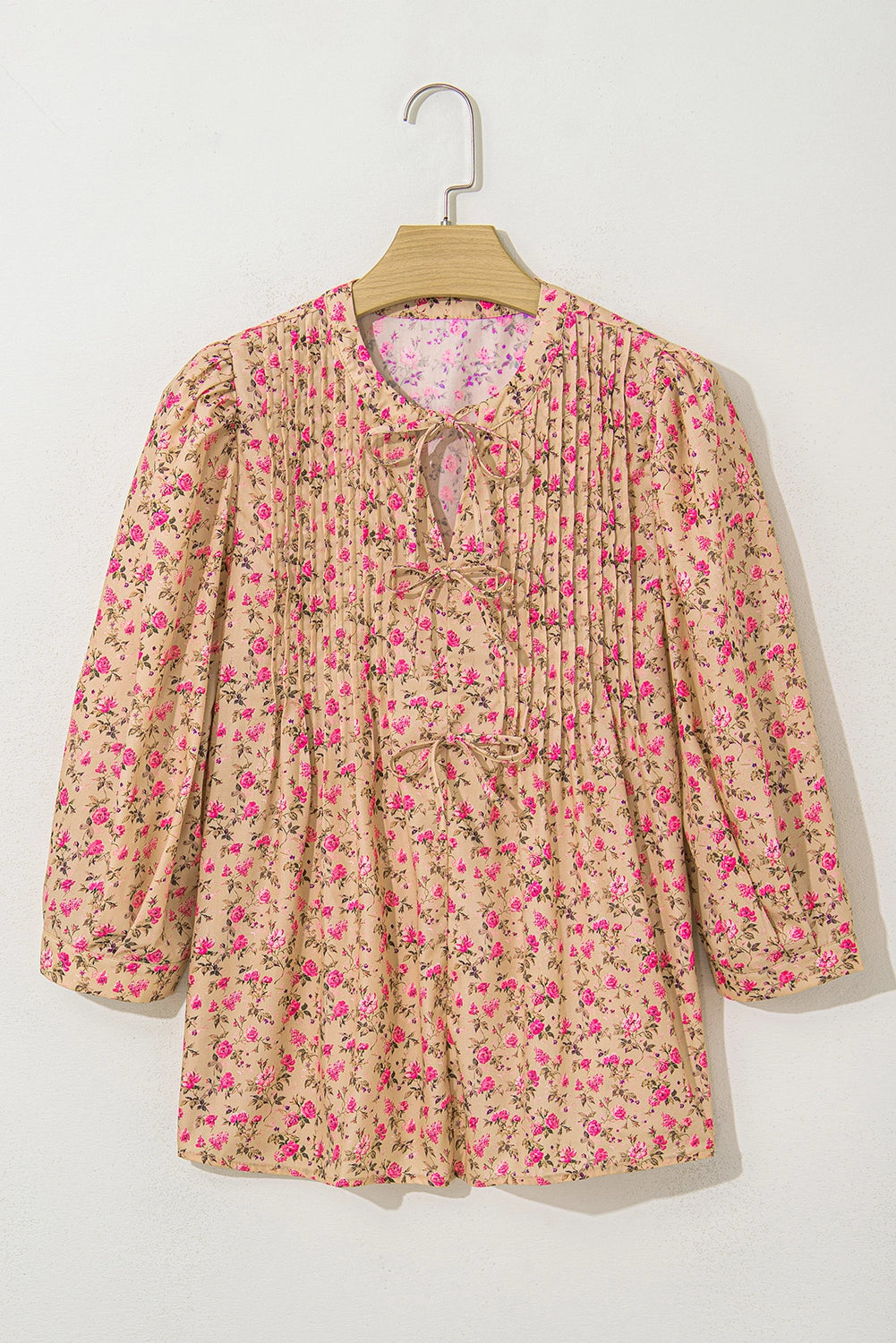 Floral Print Bow Top