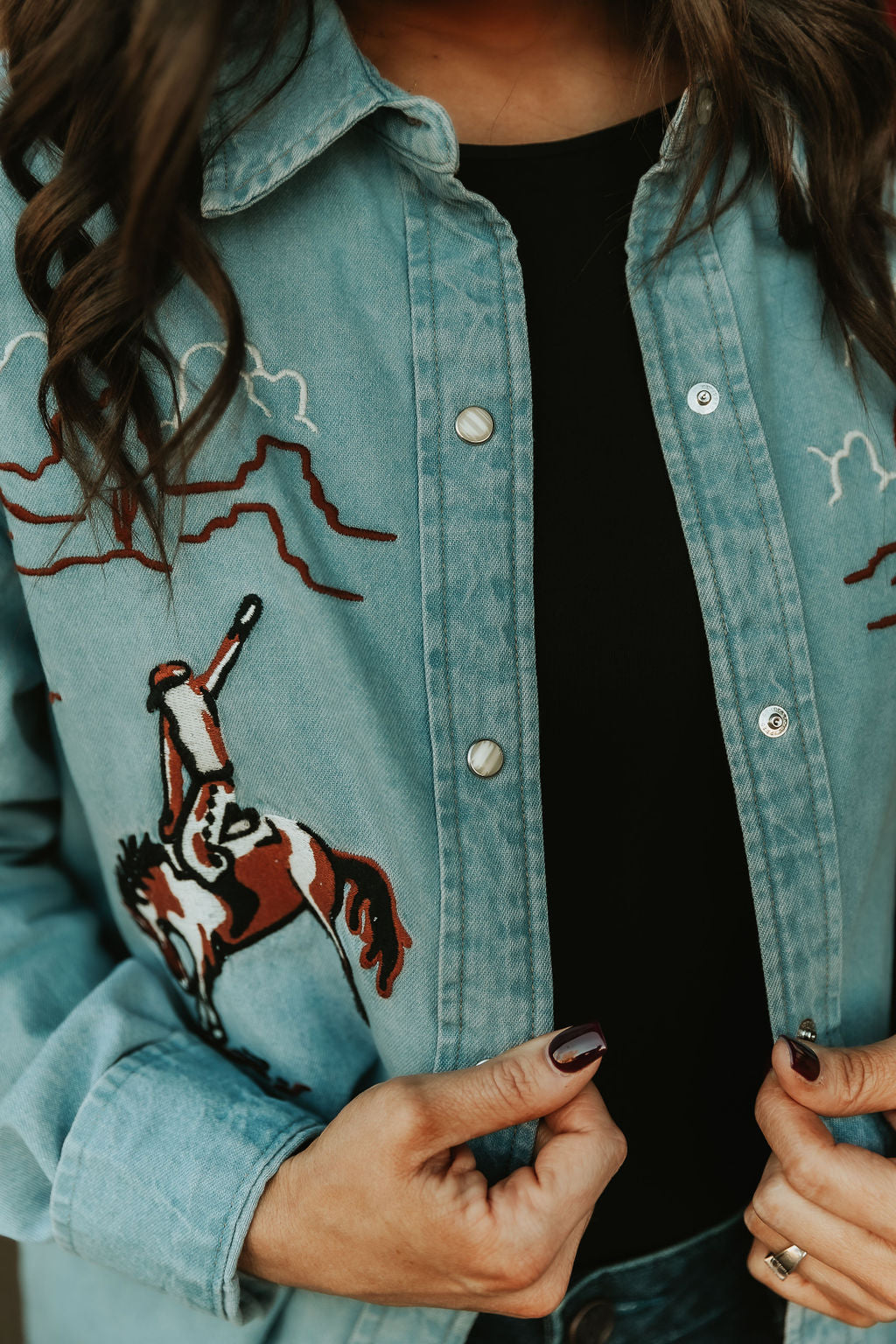 Retro Bronc Denim Shirt