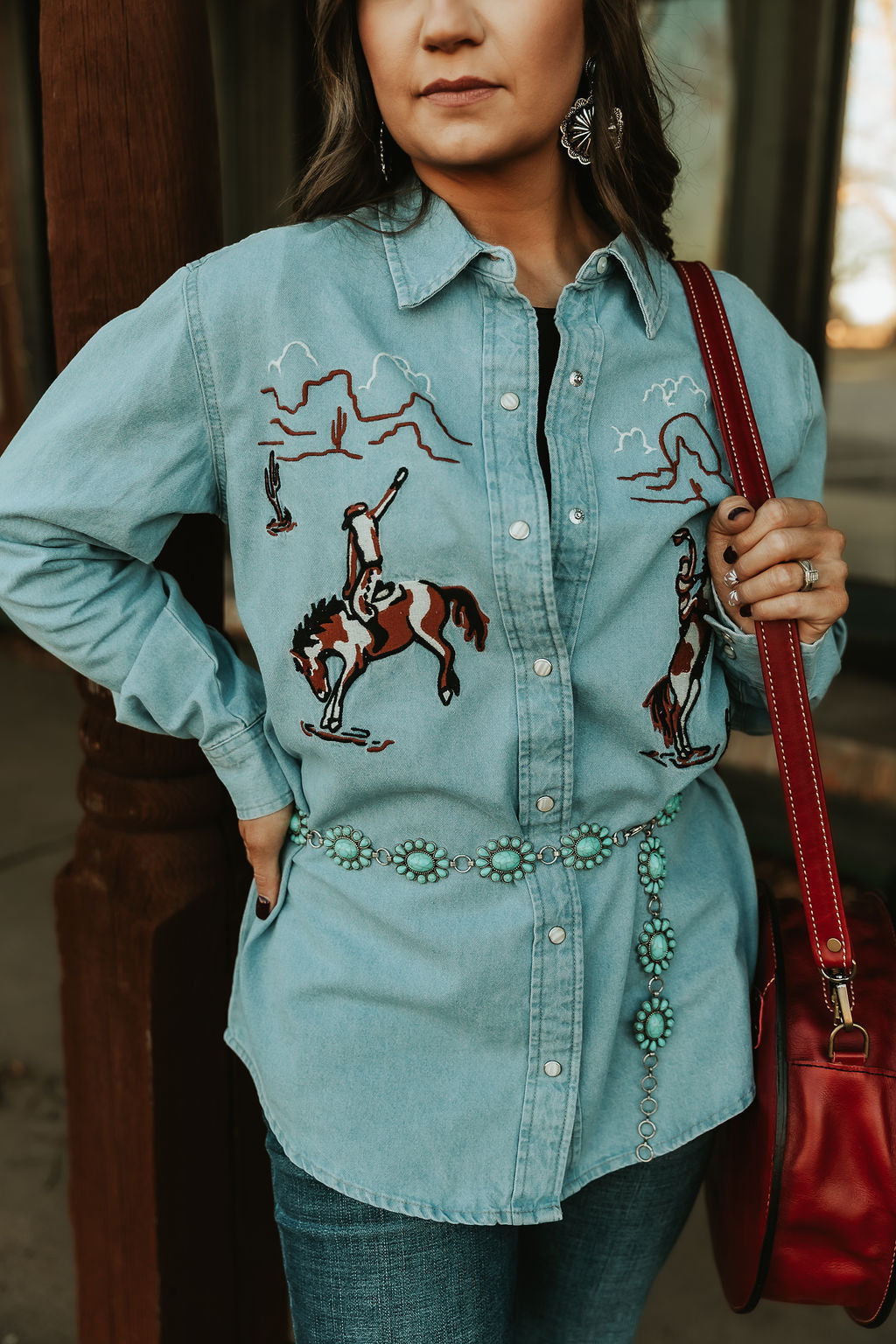 Retro Bronc Denim Shirt