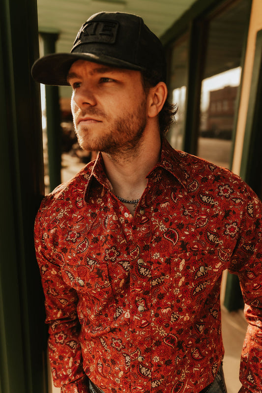 Coconut Cowboy Pearl Snap - Orange