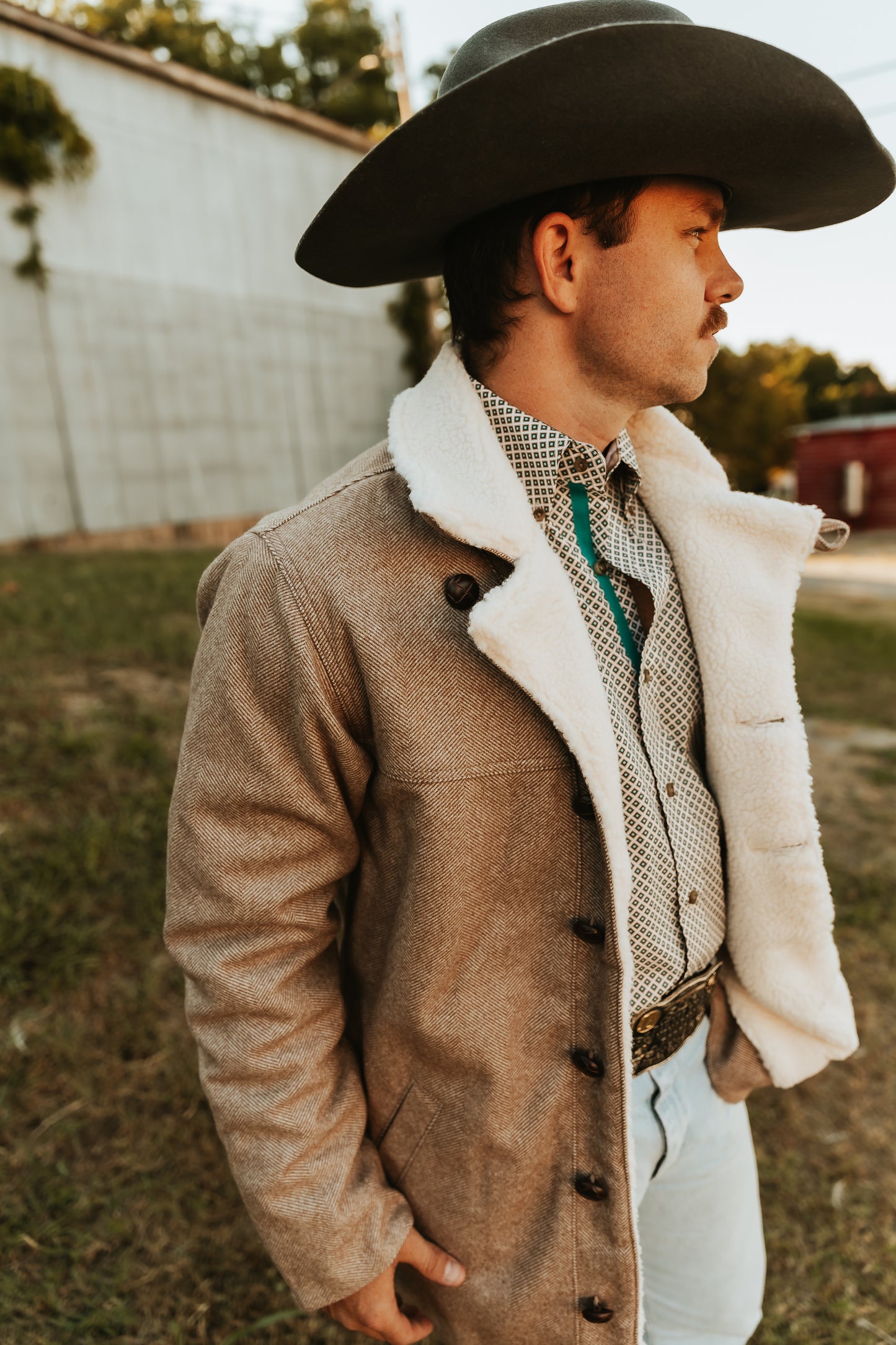 Cattleman's Tweed Sherpa Jacket - Neutral Brown