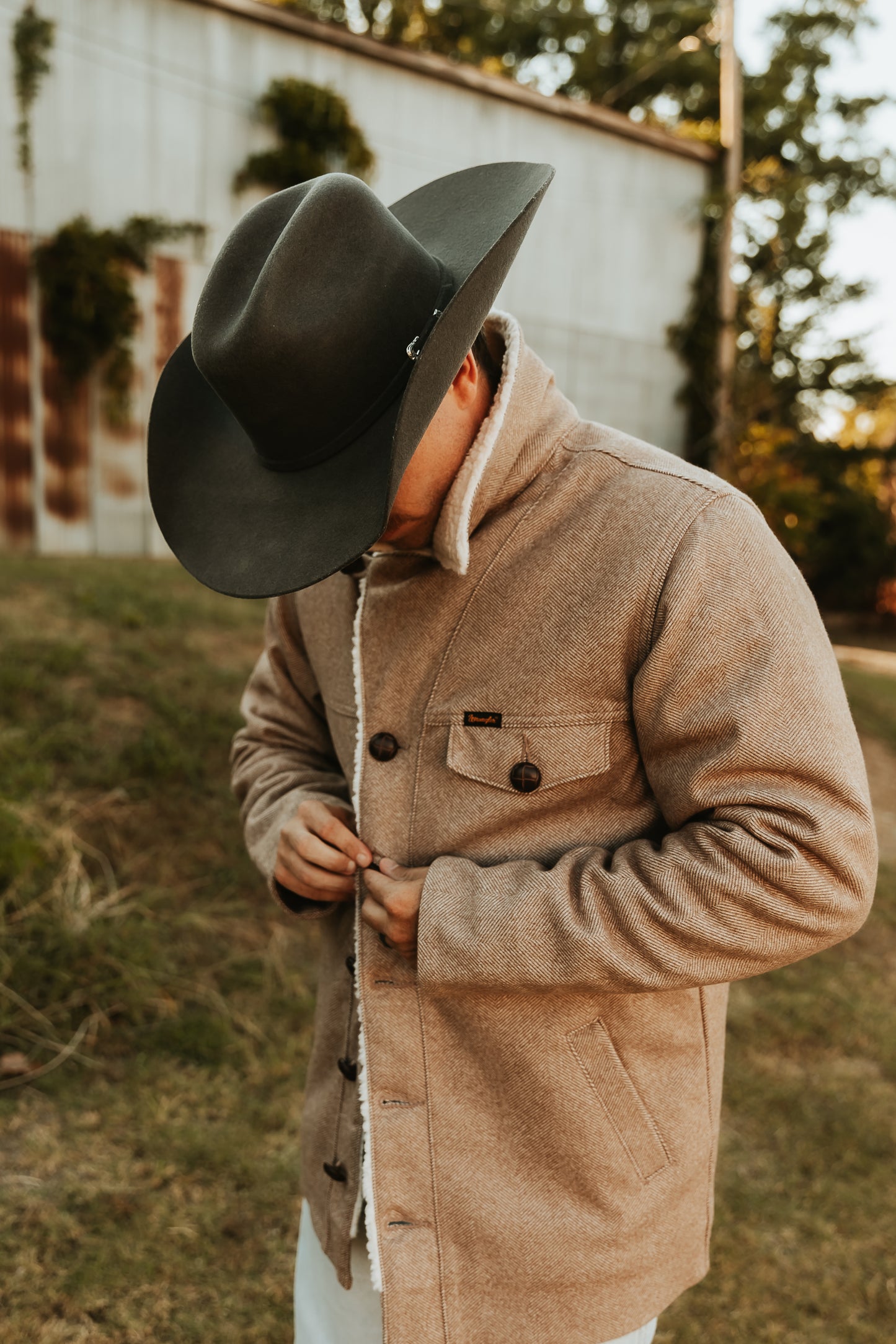 Cattleman's Tweed Sherpa Jacket - Neutral Brown