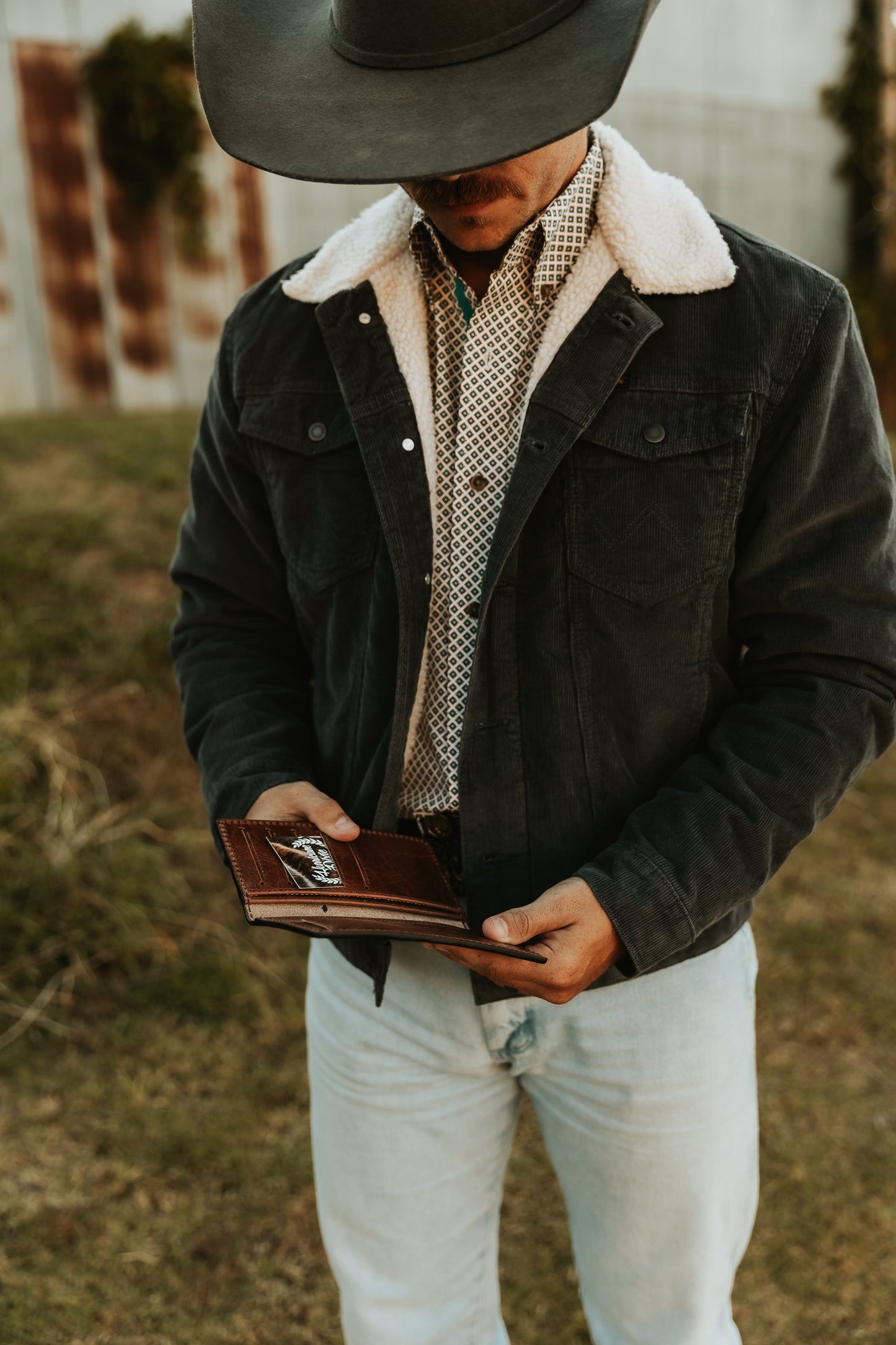 Cowpoke Corduroy Coat - Sherpa Lined - Rustic Stone