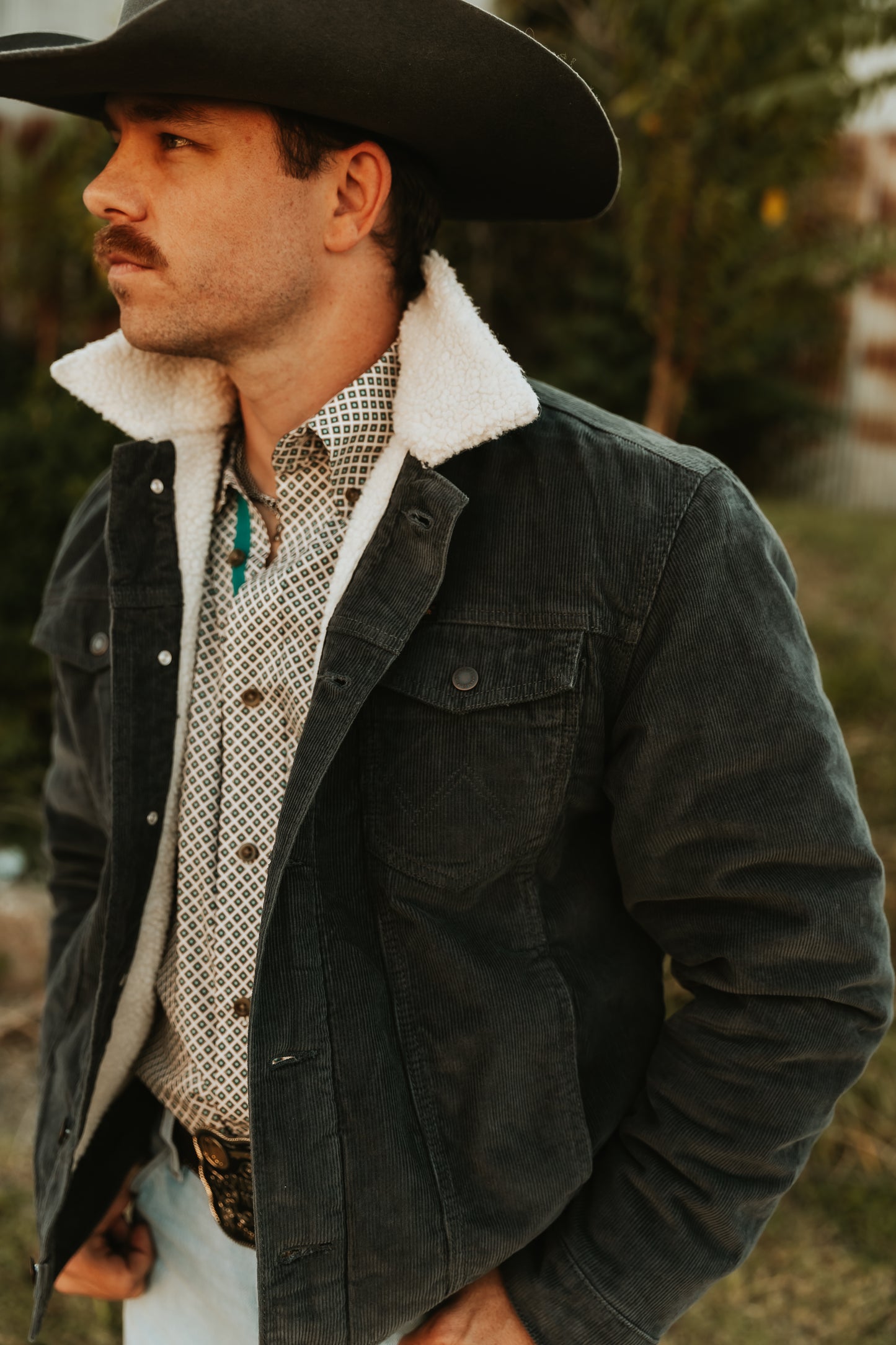 Cowpoke Corduroy Coat - Sherpa Lined - Rustic Stone