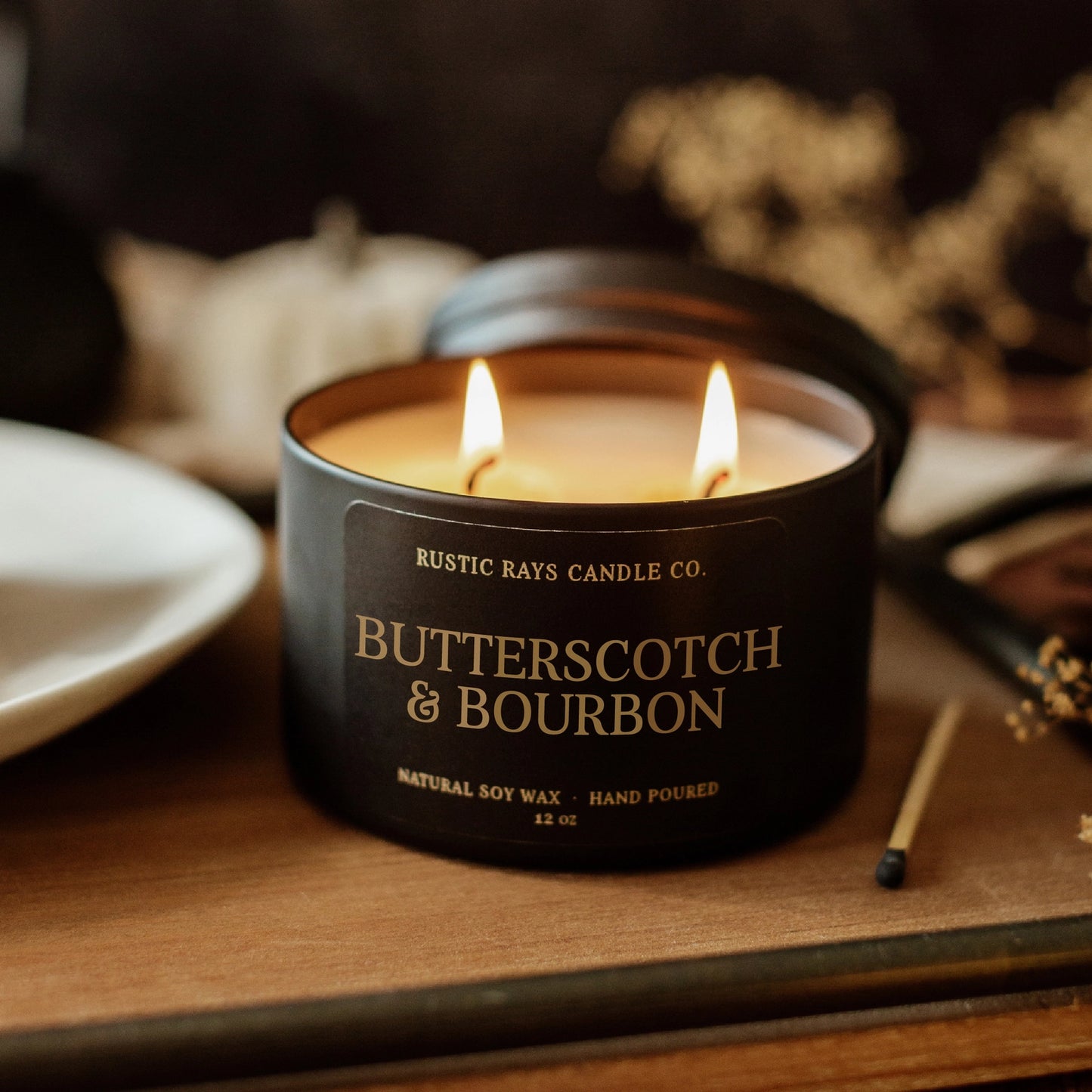 Butterscotch & Bourbon Candle - 2 Wick