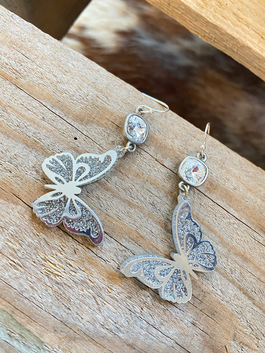 Silver/ Gold  Butterfly earrings