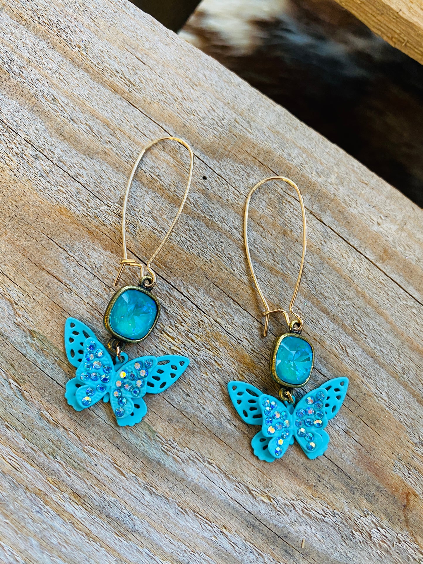 Teal Butterfly earrings