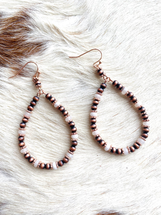 Copper tear drop earrings