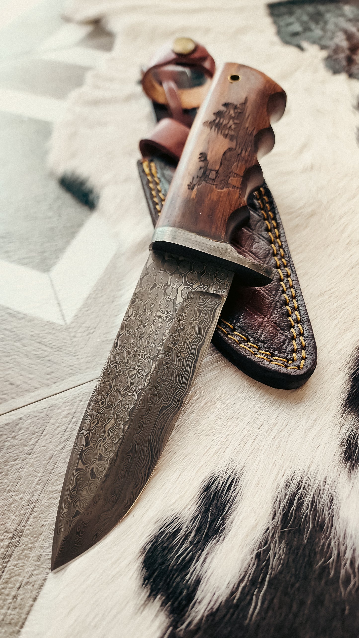 Buck Engraved Walnut Knife