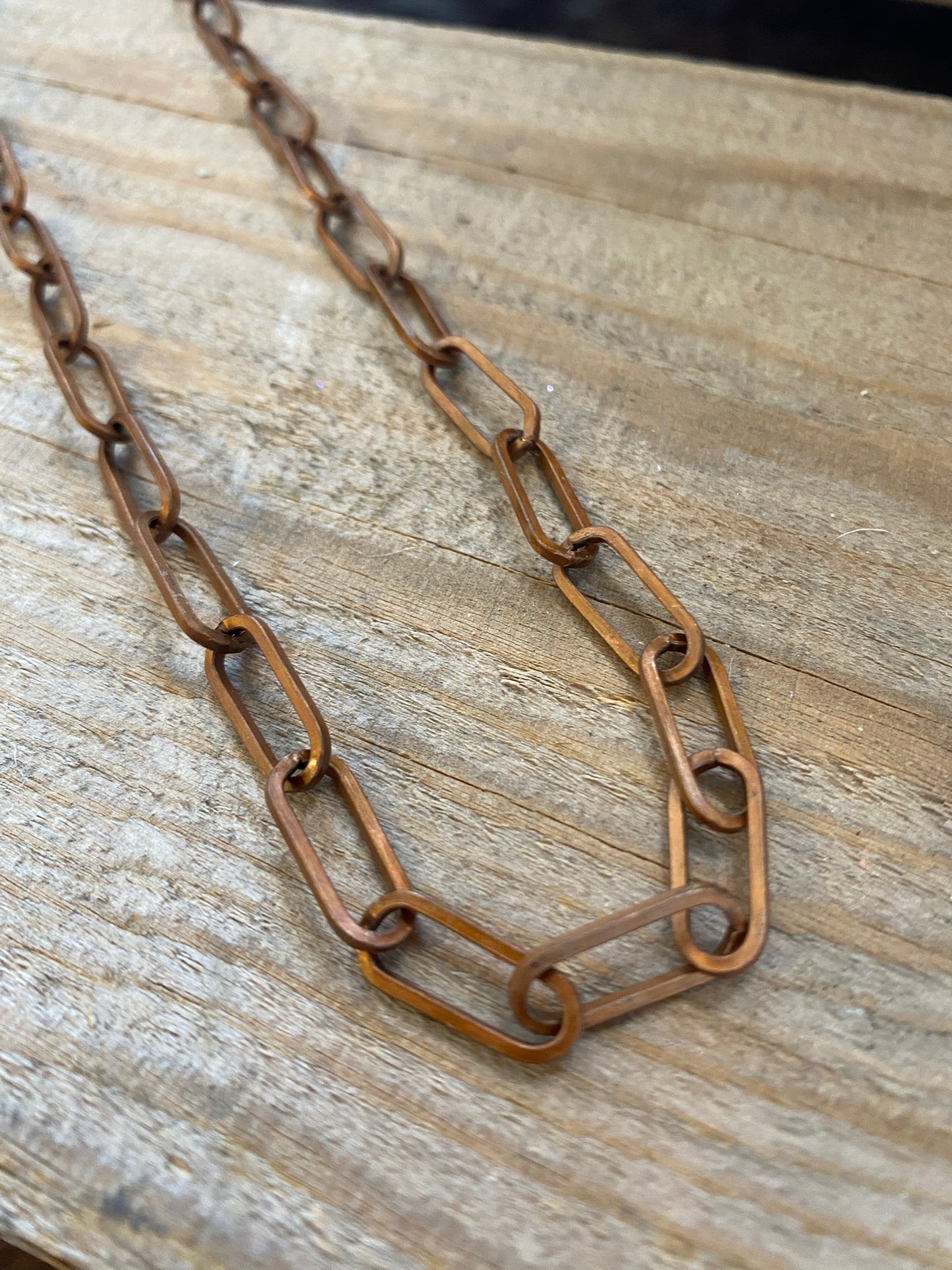 Copper Paper Clip chain Necklace