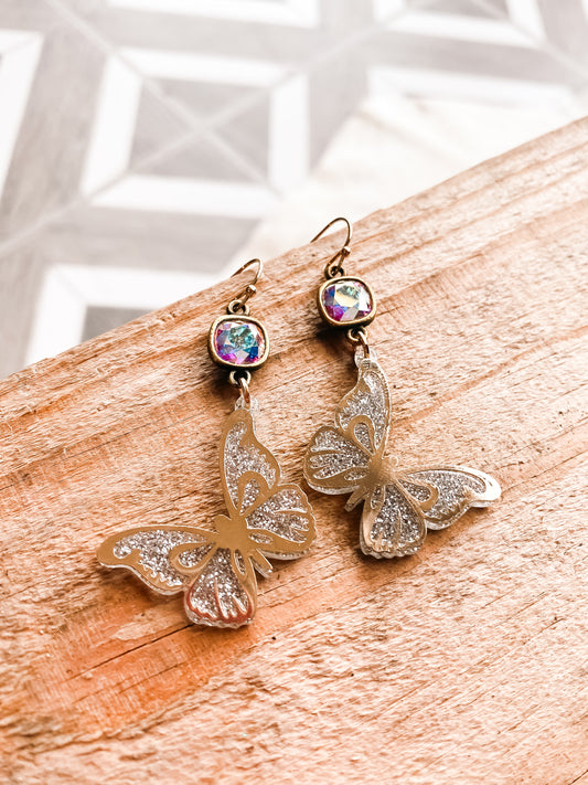 Silver/ Gold  Butterfly earrings