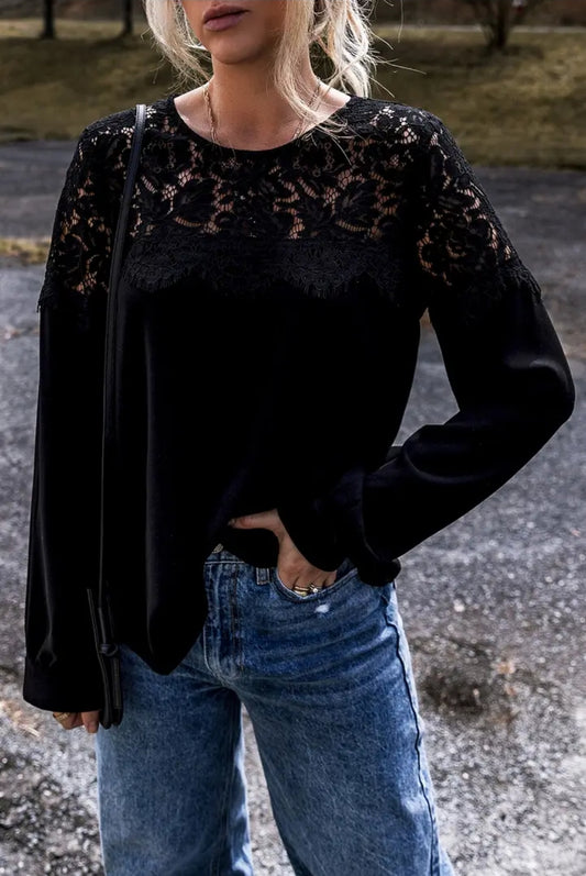 Lace Top- Black