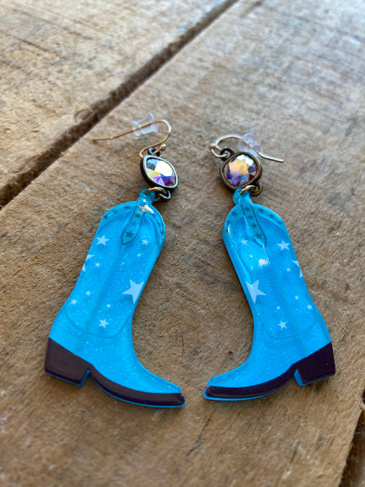 Turquoise boot earrings