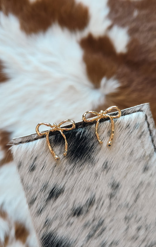Gold Bow Earrings