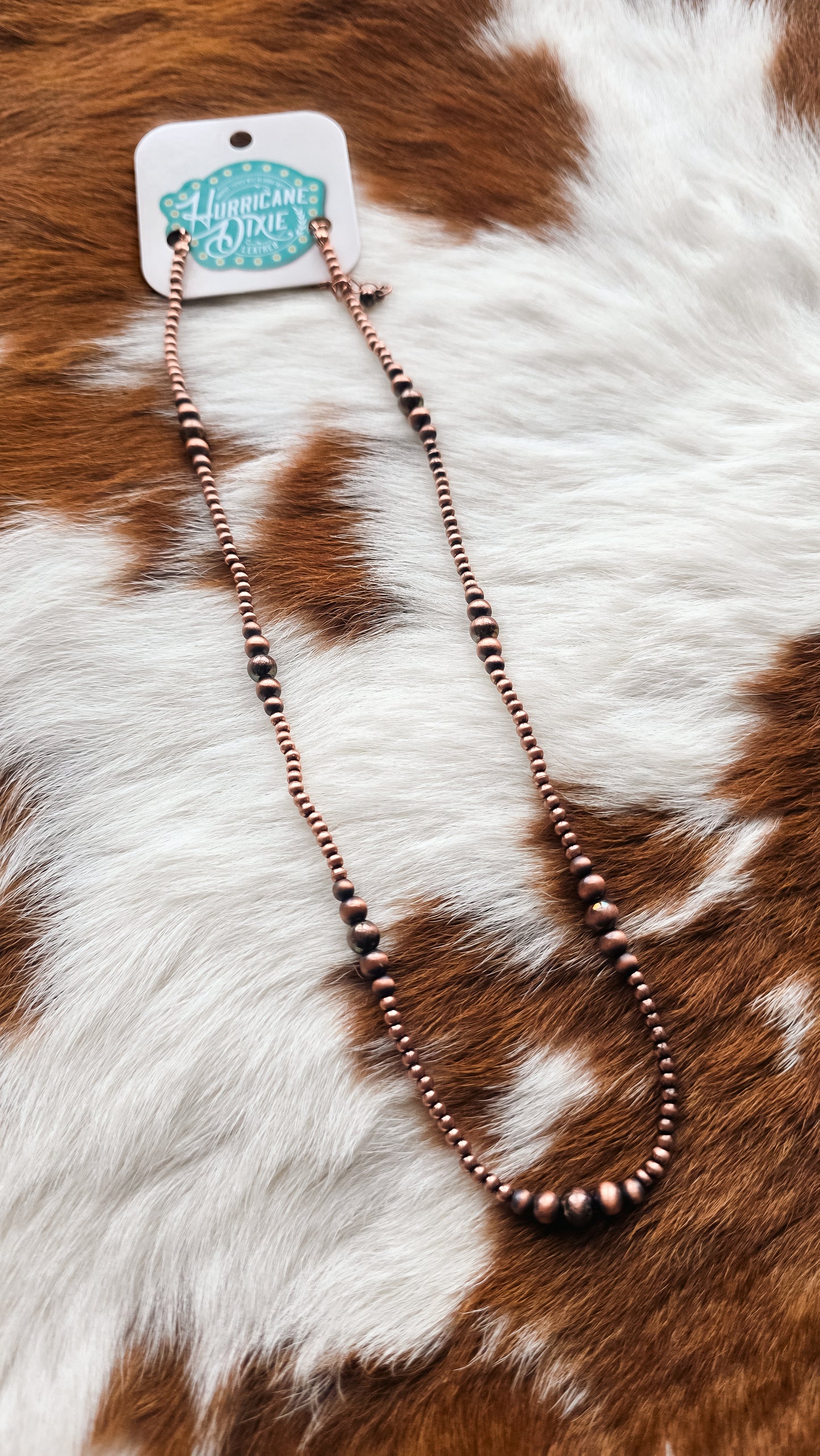 Thin Navajo Pearl Necklace- Copper