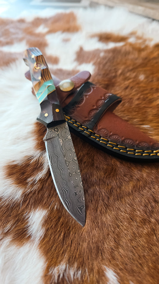 Turquoise Drop Point Knife