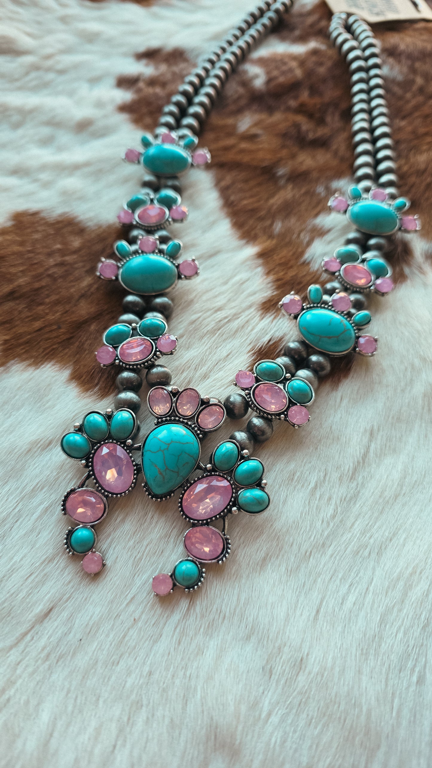 Squash Blossom Turquoise/ Pink