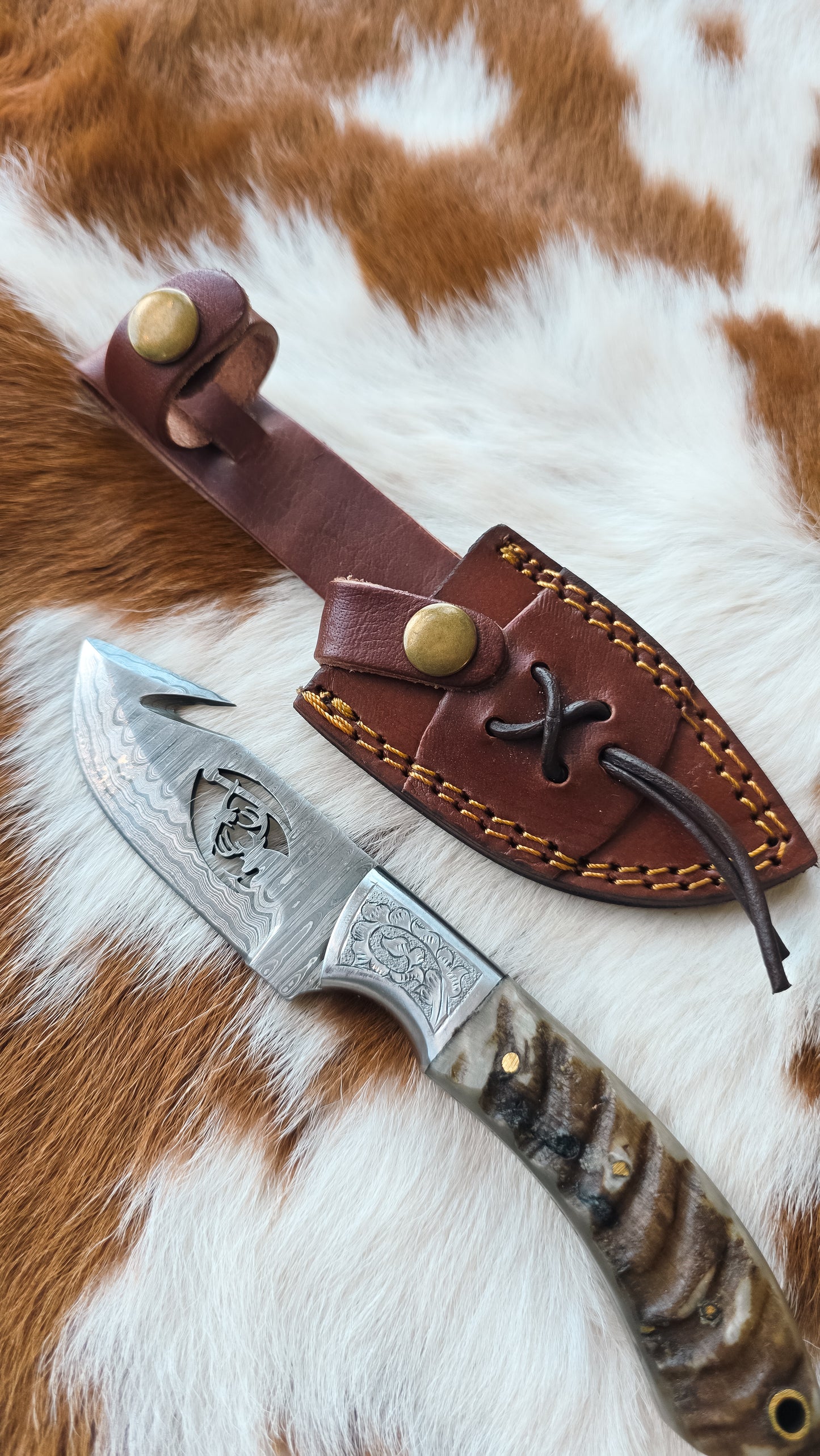 Ram Horn Gut Hook Knife
