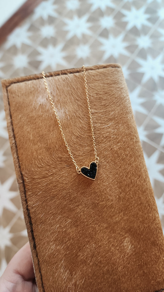 Druzy Heart Necklaces