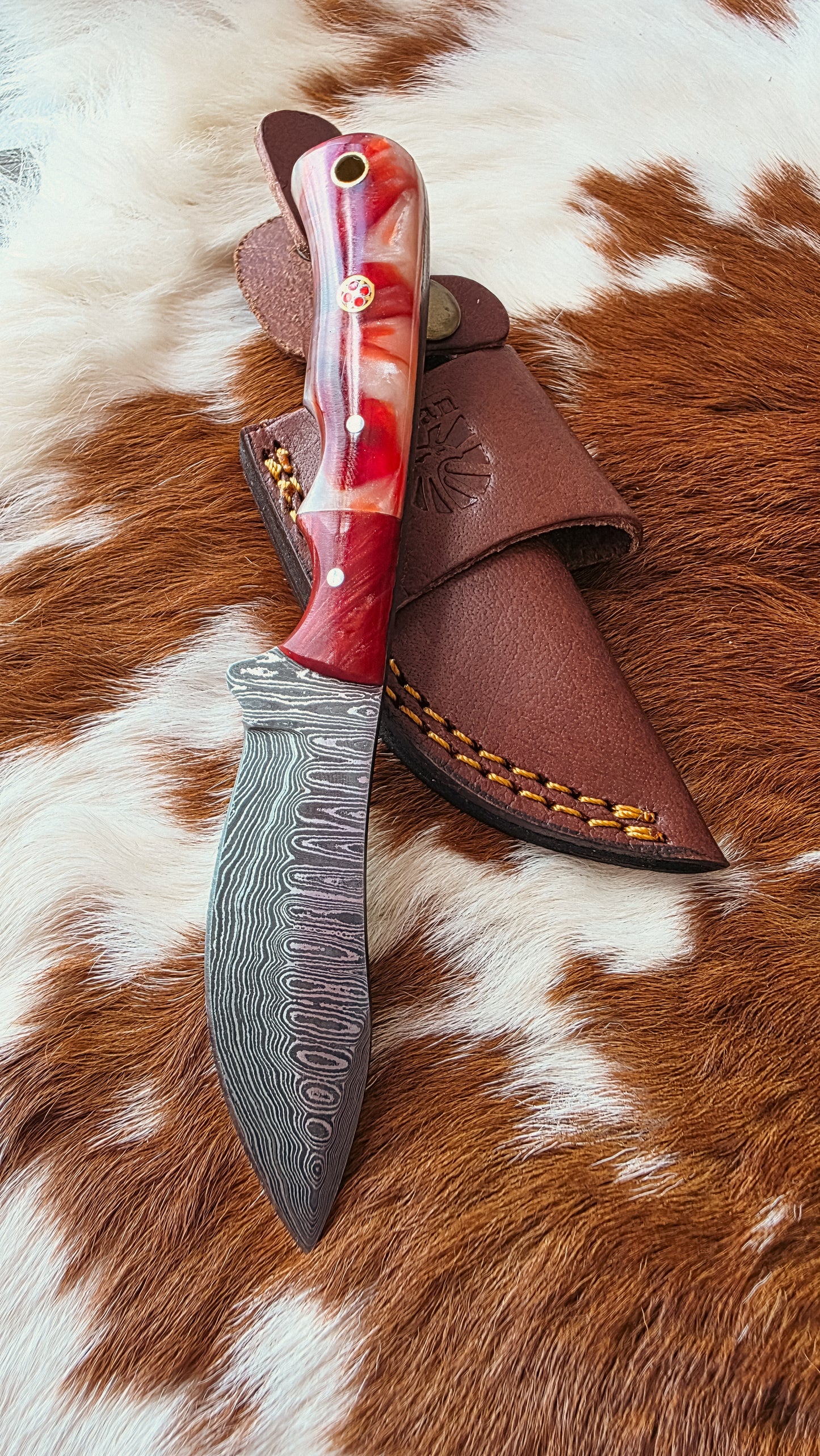 Rose Fusion Damascus Knife