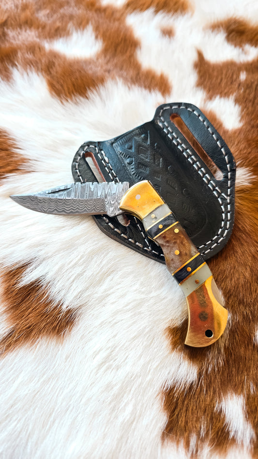 Brass Bone Pocket Knife
