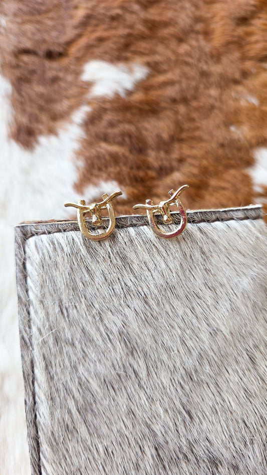 Gold Horse Shoe Earrings