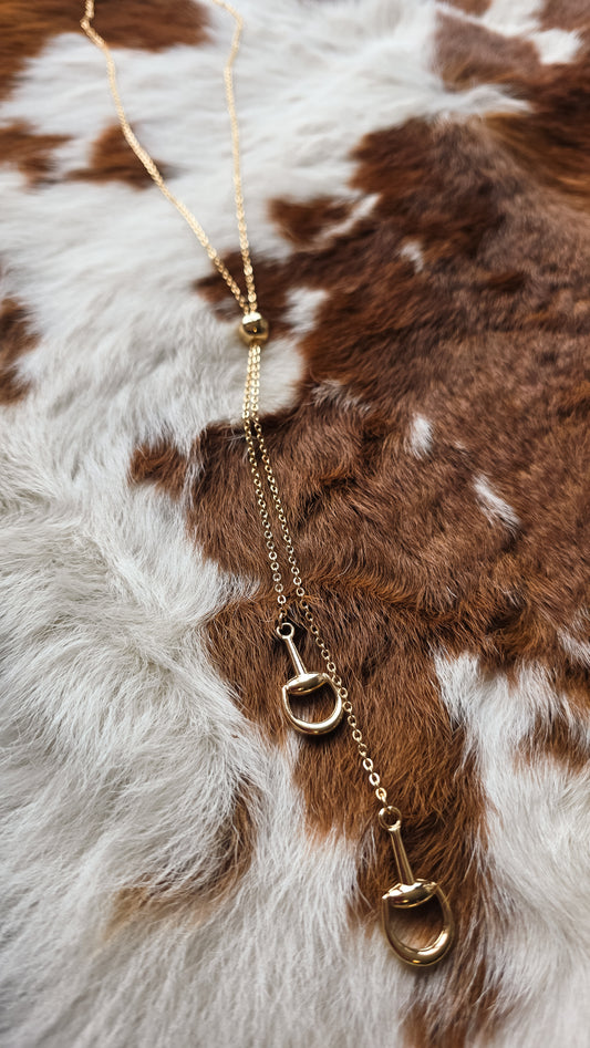 Gold Bit Bolo Necklace