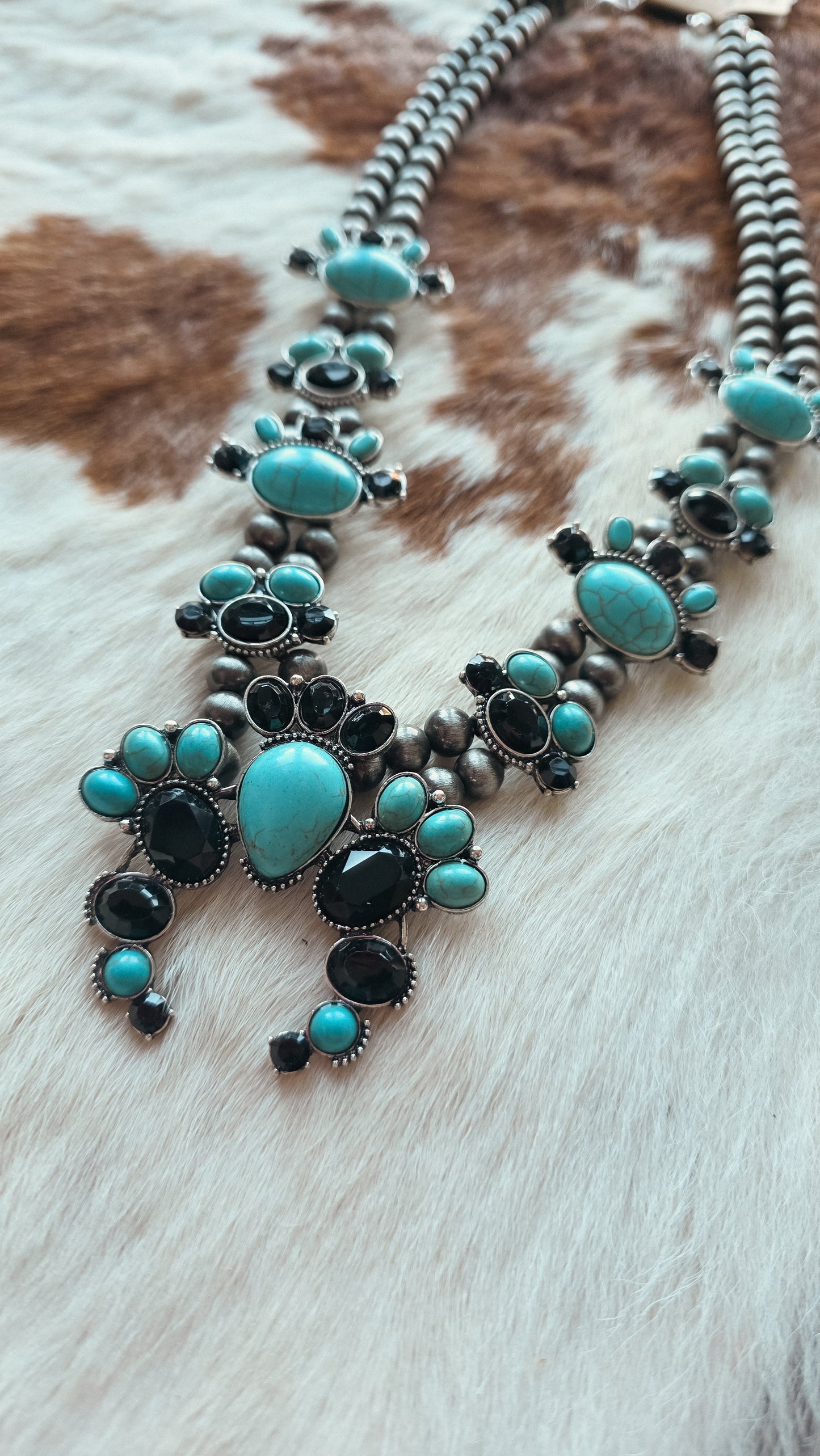 Squash Blossom Turquoise/ Black