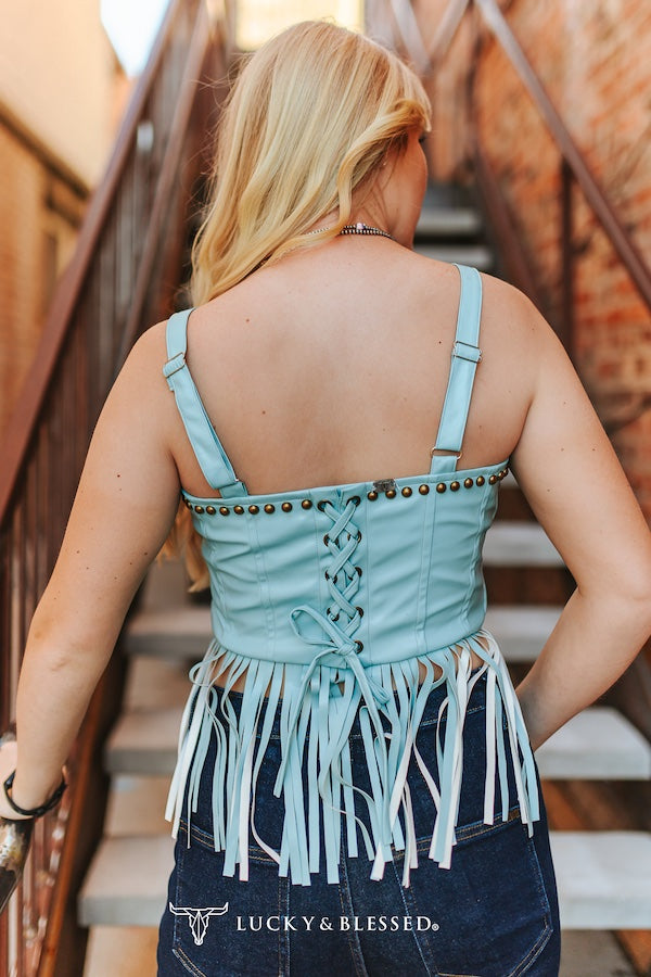 Blue Fringe top
